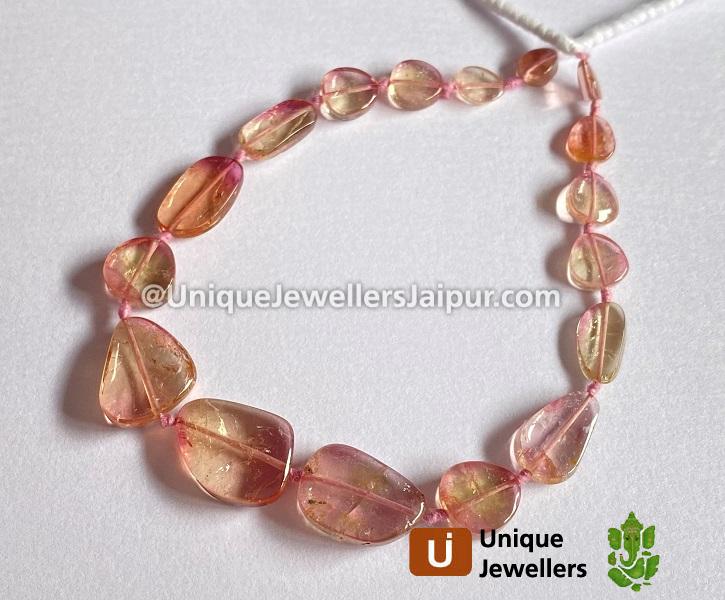 Watermelon Tourmaline Smooth Slices Beads